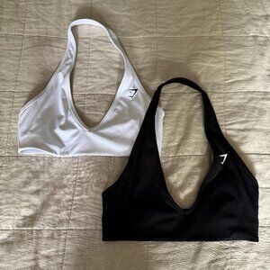 Gymshark Halter Neck Sports Bra - Black & White (Sold Out) - 2 FOR 1